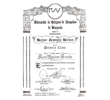 Dr. Arminio Borjas Award — First Class
